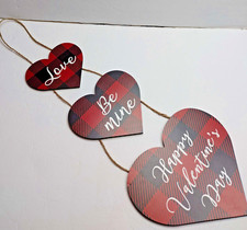 Valentines Day Door Sign for Front Door Love Heart Happy Valentines Day Hanging