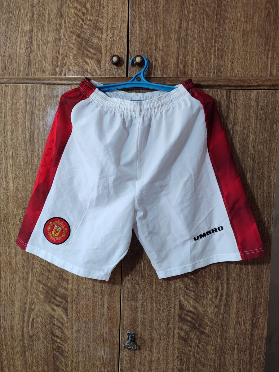 Short Umbro Manchester United Domicile 1996-1998 – Blanc, Taille M – Occasion