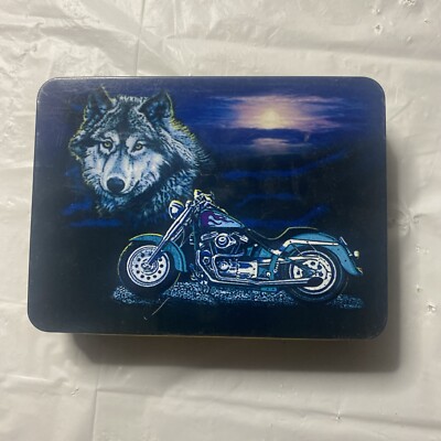 collectible SET POCKET WATCH & knife  *WOLF* motorcycle biker  