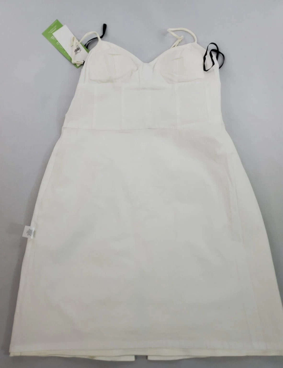 VETEMENTS vestito donna TESS nuovo 20920 bianco con cintura acetato nylon spandex tg 14 49 99€