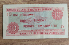 10 Francs banknote from the Bank of the Republic Burundi (1968)
