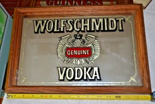 Vintage WOLFSCHMIDT  GENUINE VODKA MIRROR SERVING TRAY NICE PIECE MAN CAVE