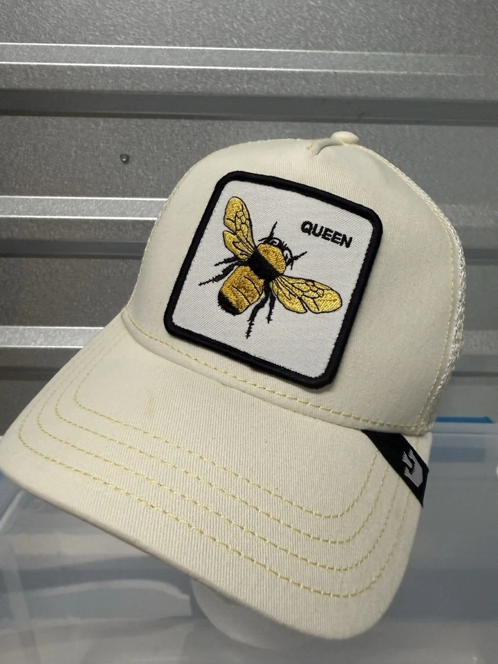 Gorra de béisbol Goorin Bros Queen-Bee Trucker parche grande Snapback gimnasio malla blanca Foto 2 de 3