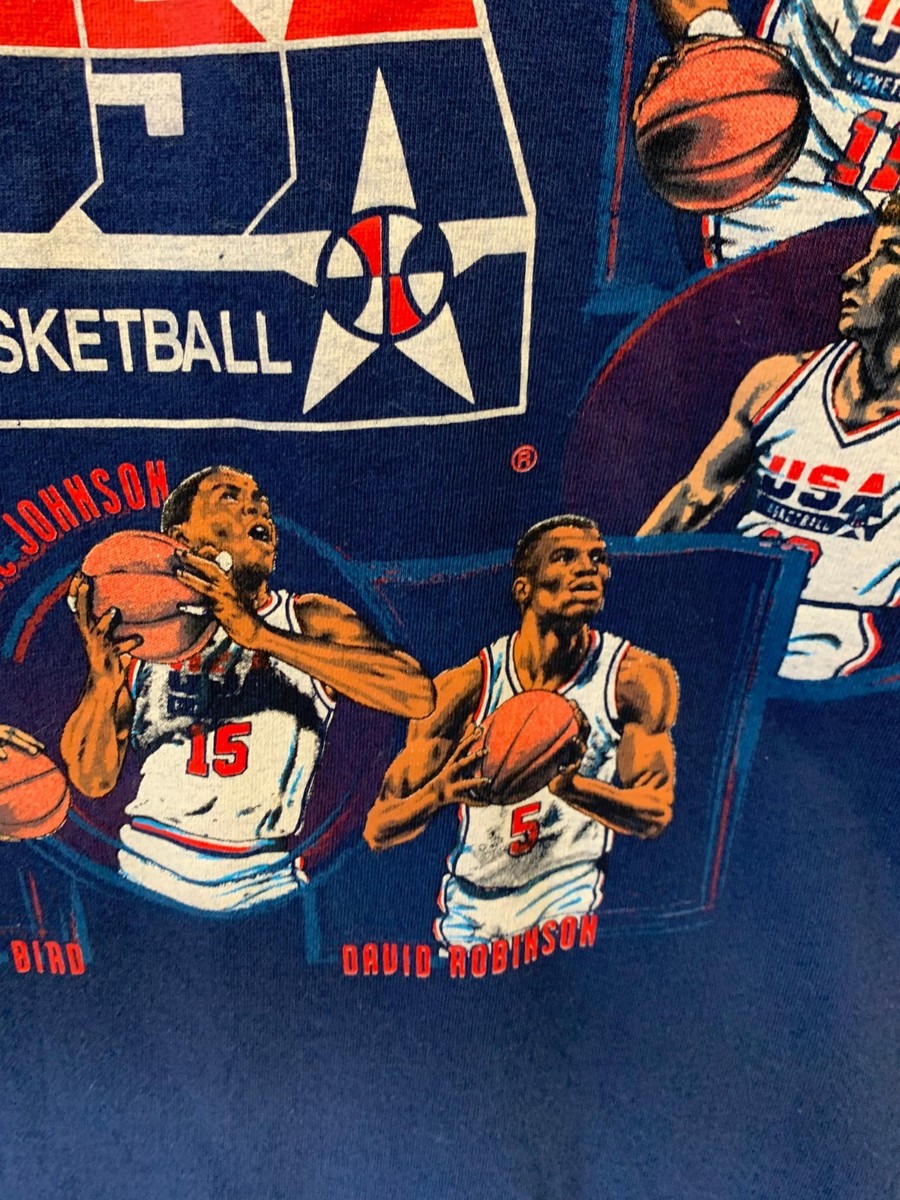 Vintage 1992 USA Basketball Dream Team T Shirt L Nutmeg Athletic
