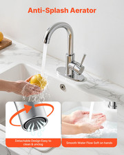 Single Handle Sink Faucet, High Arc Spout
