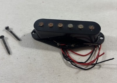 1990 Squier II Stratocaster MIK Neck Position Single-Coil Pickup Black w/ HW