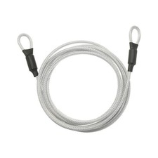 3/16" Dia 9.8ft Security Cable Lock Vinyl Coated Steel with Double Loop Clear