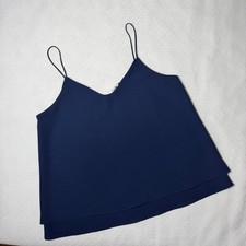 Paper Crane Navy Blue Minimalist Spaghetti Strap Camisole Top Small