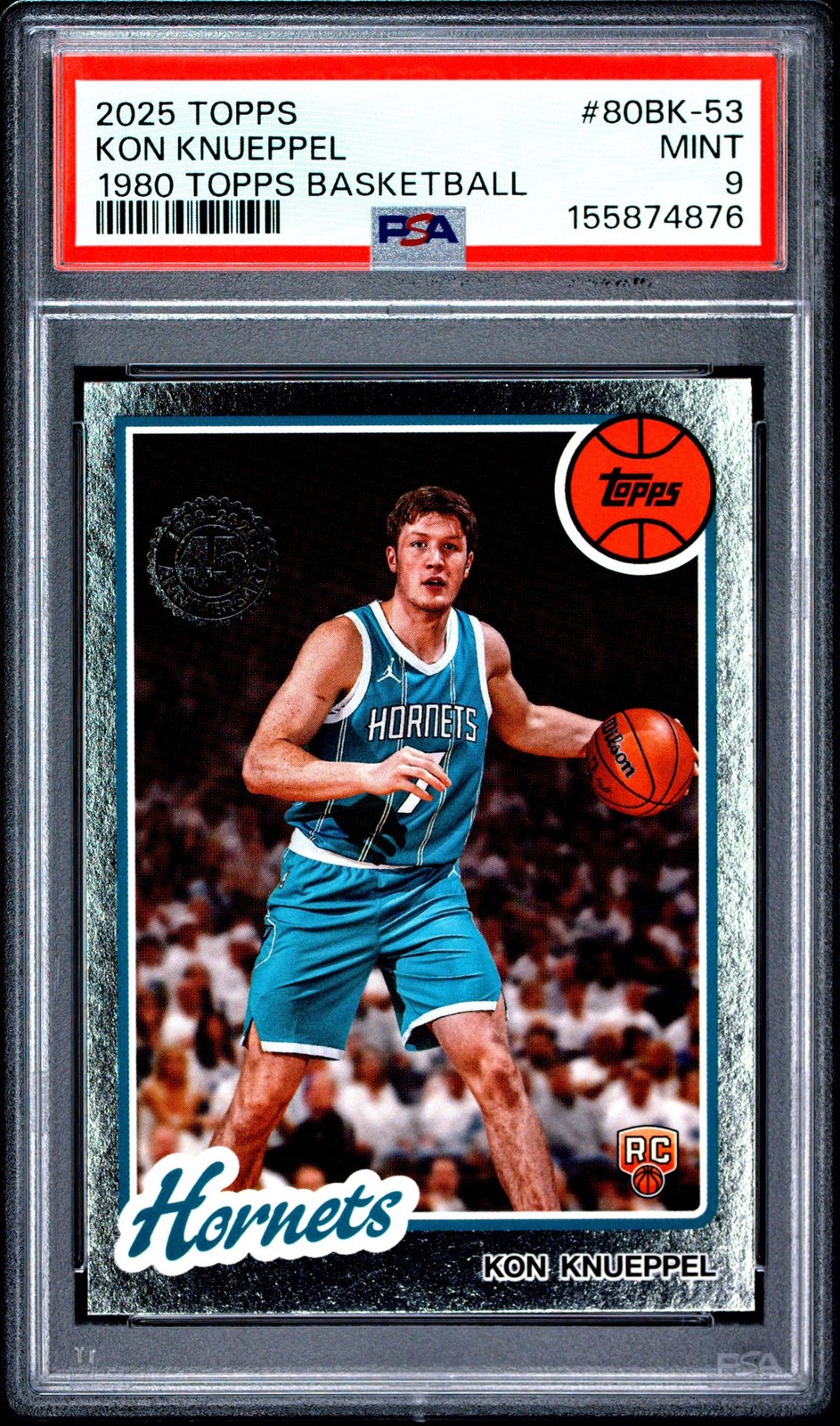 2025-26 Topps Flagship Kon Knueppel 1980 Topps Basketball Insert RC PSA 9