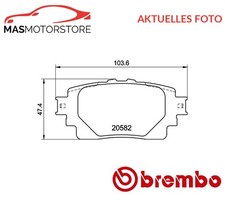 SATZ BREMSBELÄGE BREMSKLÖTZE HINTEN BREMBO P 83 174 P FÜR LEXUS NX II,UX