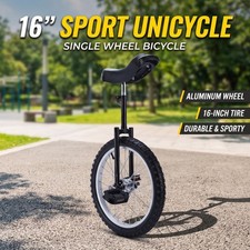 16" Outdoor single Wheel Unicycle Height Adjustable for Kids Adults Beginner