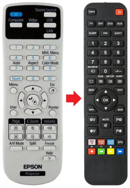 Fernbedienung Geeignet FüR Epson EB-2245U | EB-2250U | EB-2265U-image