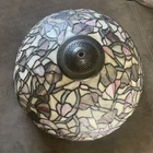 Vintage Tiffany Style Stained Glass Table Flower Lamp Shade 17” X 9”
