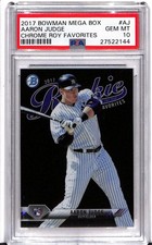 2017 Bowman Mega Box Arron Judge #AJ Chrome Roy Favorites PSA 10