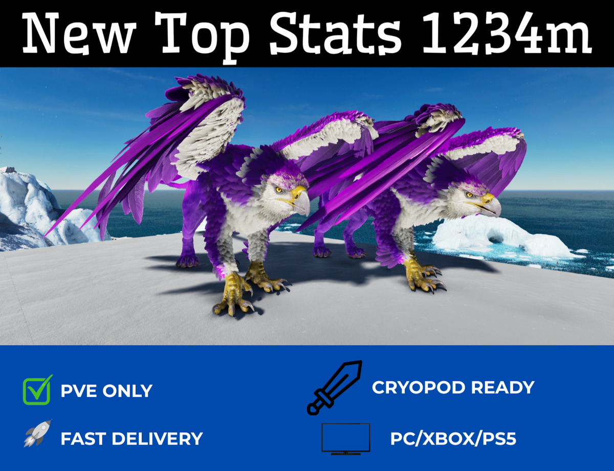 🔥ARK Survival Ascended PvE New Top Stats Griffin 1234m PC/XBOX