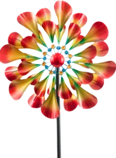 Yard Garden Wind Spinners with Solar Lights, Large Outdoor Metal Wind Spinners