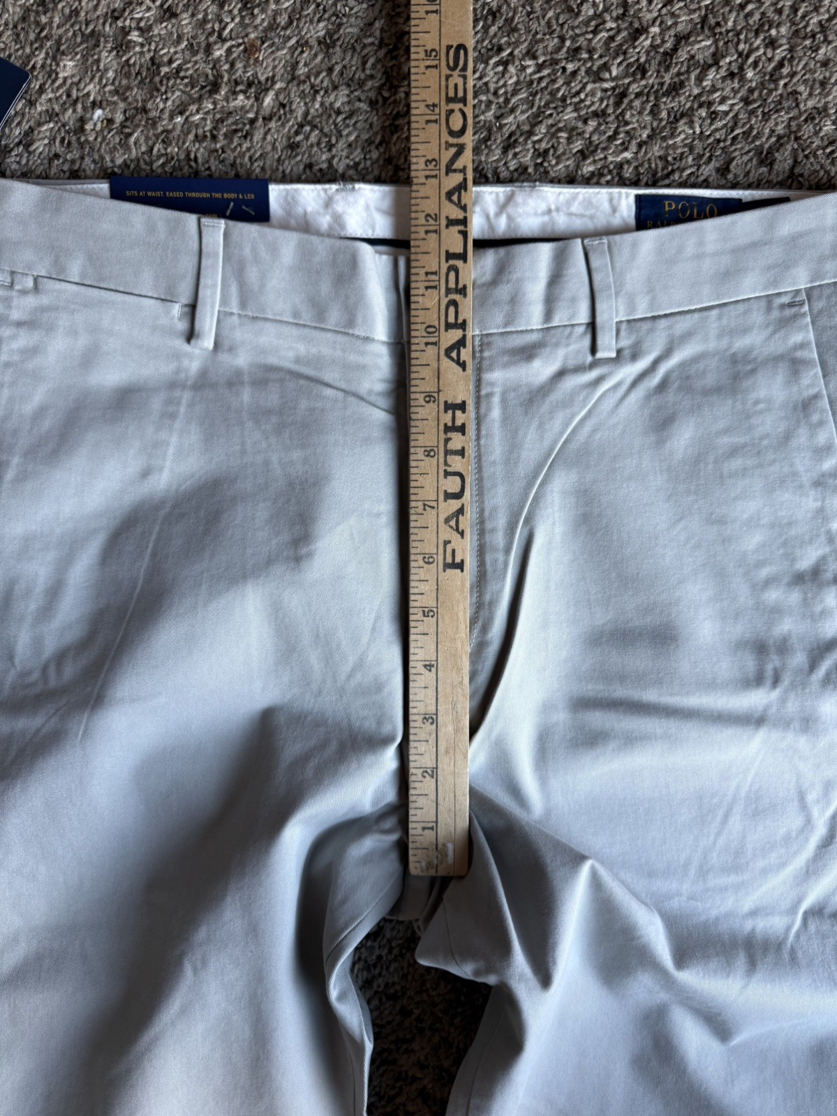 New Polo Ralph Lauren Men's Stretch Classic Fit Pants - 34x31 measured Grey  thumbnail 11