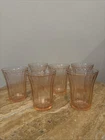 Set 6 Jeannette Cherry Blossom Pink Depression Glass 3.5” Tumblers