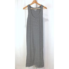 EVERLANE Striped Sleeveless Maxi Dress Size S  Cotton Knit Navy Blue White