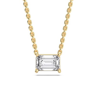 Diamant Solitär Collier 0,25 - 1,0 ct - 14K Gold / 925 Silber - Smaragd Labor