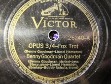 1936 BENNY GOODMAN Quartet SUGAR OPUS 3/4 Lionel Hampton JESS STACY VICTOR 26240