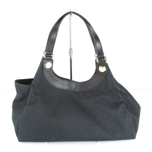 Gucci GG Canvas Handbag Black AB Condition 154981 001998 Ladies Tote