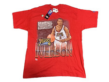 Allen Iverson NBA Philadelphia Sixers 76ers Pro Player Vtg Tee T Shirt Size XL