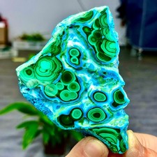 105G Natural Chrysocolla/Malachite transparent cluster rough mineral sample