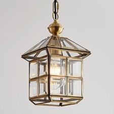 Mi Copper Brass Outdoor Pendant Light 12.6in Exterior Lantern Hanging Light Fixt