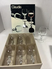 Lot of 6 Bohemia Claudia Wine Glass Fine Lead Crystal Stemware 190ml / 6.4 Oz.