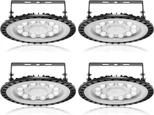 4 Packs 50W UFO high Bay Lights 5000LM Super Bright Warehouse led Light Fixture