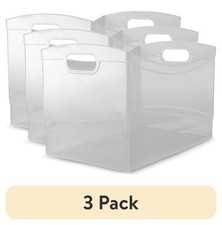 3 pack Clear Plastic Utility Storage Bin Organizer