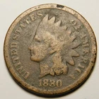 1880 Indian Head Cent Penny   "Not Cleaned - Actual Coin Pictured"