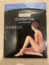 Vintage George Fashion Control Top Pantyhose - Oatmeal - Med/Tall NEW