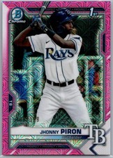 2021 Bowman Chrome 1st Bowman Mojo Fuchsia Refractor /199 Jhonny Piron #BCP-239