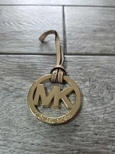 Michael Kors Gold MK Logo Bag Charm Keychain Purse Hangtag Authentic