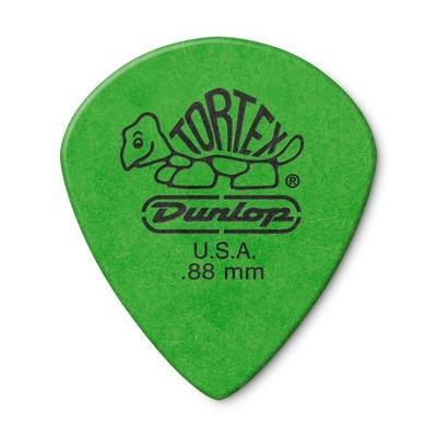 Jim Dunlop Tortex Jazz III XL .88mm Green Guitar Picks - 72 Pack 0.88mm, GREEN