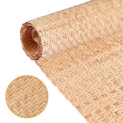 14''Width Natural Cane Webbing 3.3Ft, V Shape Rattan Webbing for Caning Projec...