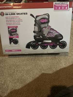 SCHWINN ABEC-5 Inline Skates ROLLER BLADES Girls Youth ADJUSTABLE Size 1-4 Pink
