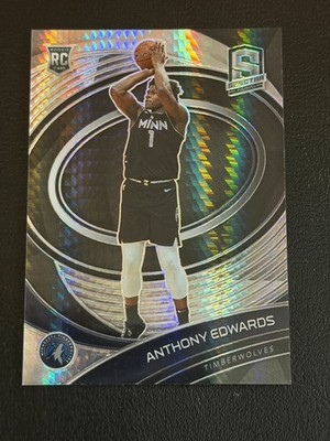 Anthony Edwards RC 2020-21 Panini Spectra Asia Hyper Silver Prizm #101