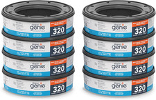 Diaper Genie Essentials Round Refill 8 Pack Unscented, Fits Complete Pails