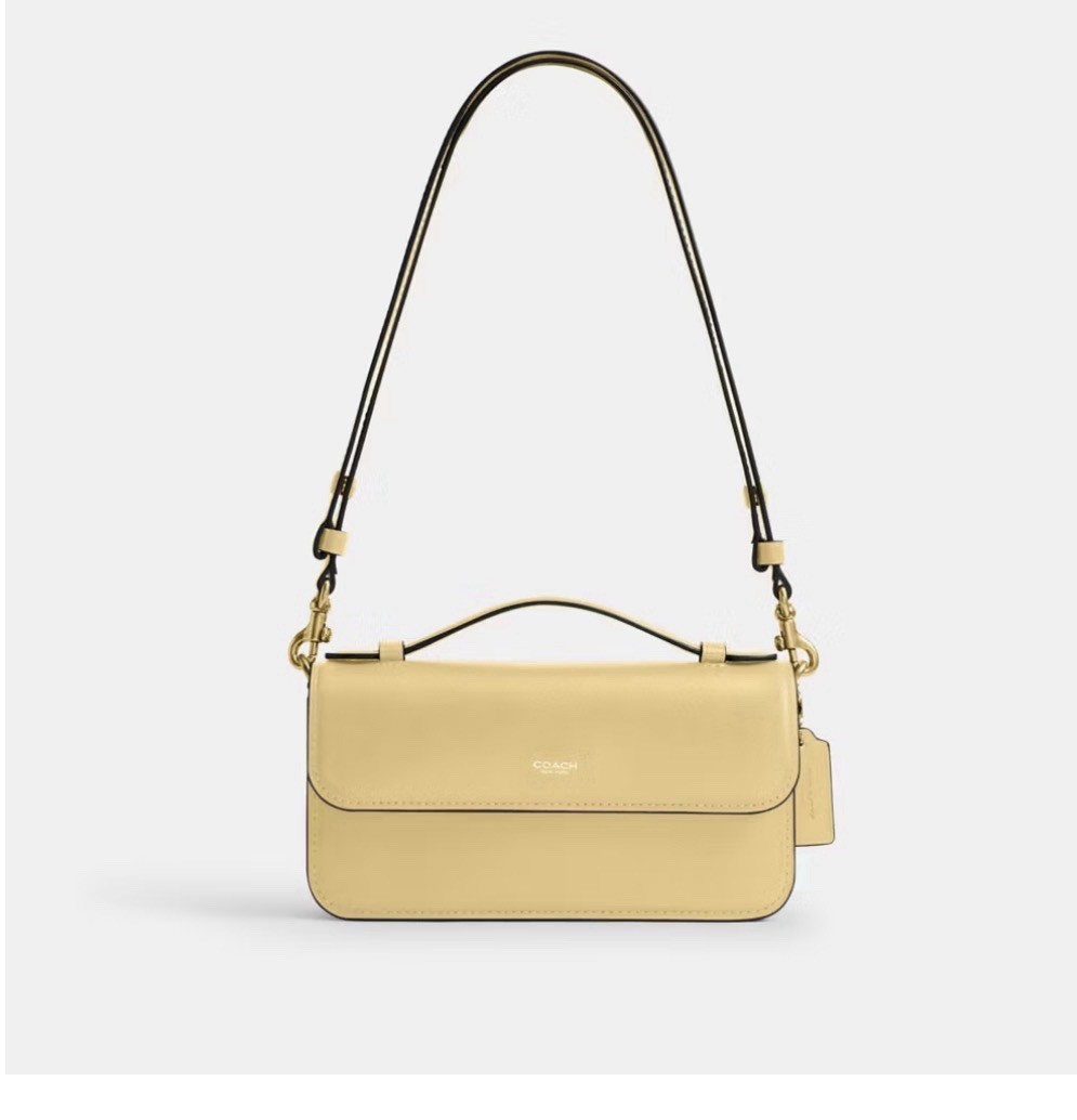 Coach NWT Vanilla New York Elora Too Handle Crossbody Bag With Brass Hardware