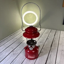 Vintage 1971 Coleman 200A Red Single Mantle Pressure Lantern No Globe.