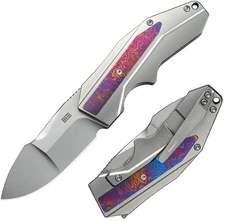 We Knife Co Ltd Folding Knife 3" CPM-20CV Steel Blade Titanium/Timascus Handle
