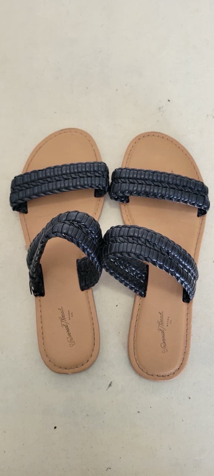 Universal Thread Black Braided Double Strap Slip-… - image 3