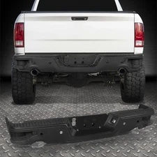 For 09-23 Dodge Ram 1500/Classic Black Rear Bumper w/ Dual Exhaust&Sensor Holes