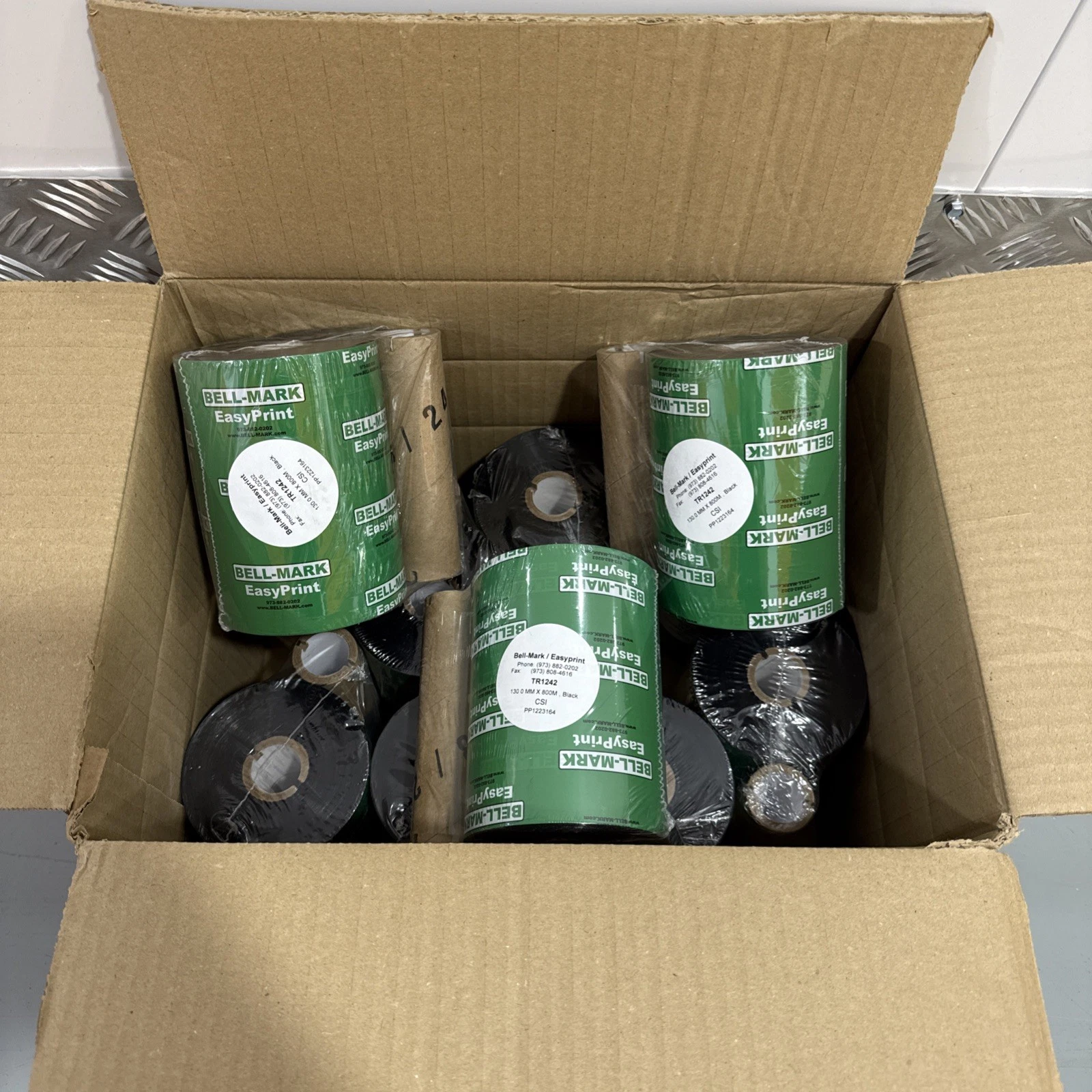 11x Bell-Mark Easyprint TR1242 130mm x 800m Black CSI Thermal Ribbon - Brand New