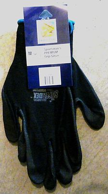 2 Pair Danielson 3368 Premium Utility Grip Fishing Hunting Gloves M Medium Black