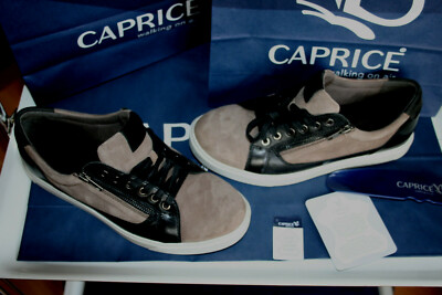  CAPRICE AIR FOR MEN 42 CRAZY HORSE  Neu grey black white echtes feines Leder  