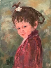 Original Impressionism Oil Art 16x12” Portrait  Study Signed